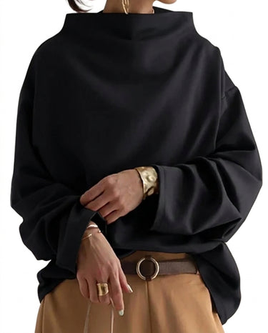 Felpa Oversize da Donna con Collo Alto 1