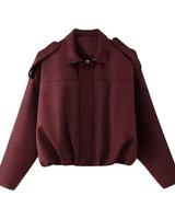 Giacca Bomber Corta da Donna con Spalline 3