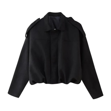Giacca Bomber Corta da Donna con Spalline 4