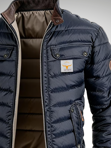 Giacca Bomber Trapuntata da Uomo con Tasche a Patta 4