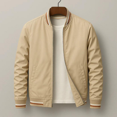 Giacca Bomber da Uomo con Bordi a Righe 4