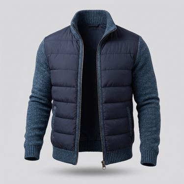 Giacca Puffer Ibrida da Uomo con Maniche in Maglia 4