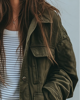 Giacca Utility da donna con tasche a patta e chiusura a bottoni 2