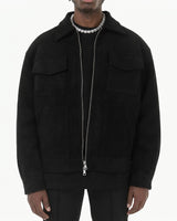 Giacca con zip e texture effetto camoscio da uomo 3