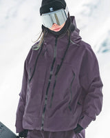 Giacca da sci con cappuccio da donna con tasche con zip 2