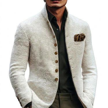 Giacca da uomo con collo alla coreana e texture 2