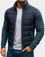 Giacca ibrida in maglia da uomo con pannello frontale imbottito 4