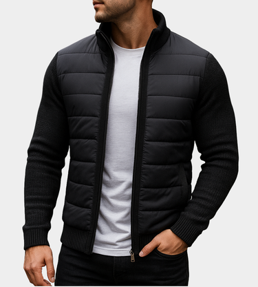Giacca ibrida in maglia da uomo con pannello frontale imbottito 5