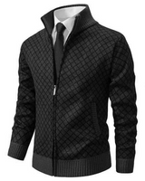 Giacca in maglia da uomo con zip e collo alto 1