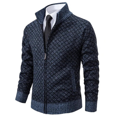 Giacca in maglia da uomo con zip e collo alto 3