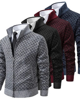 Giacca in maglia da uomo con zip e collo alto 5