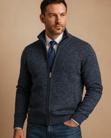 Giacca in maglia da uomo con zip e collo alto 5