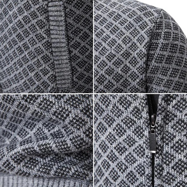 Giacca in maglia da uomo con zip e collo alto 6
