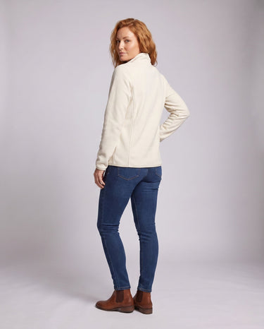 Giacca in pile da donna con collo a lupetto e zip integrale 4