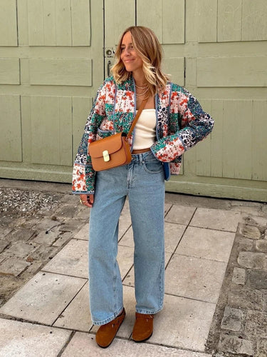 Giacca trapuntata patchwork da donna 2