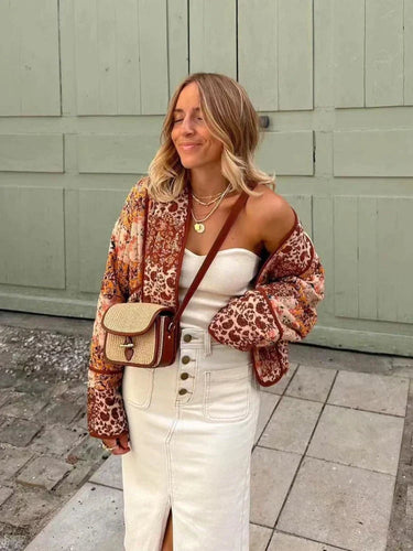 Giacca trapuntata patchwork da donna 4
