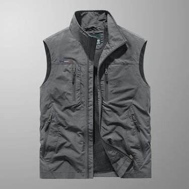 Gilet Cargo smanicato da uomo con tasche con zip 3