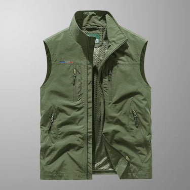 Gilet Cargo smanicato da uomo con tasche con zip 5