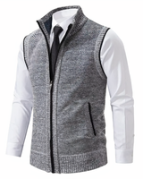 Gilet in maglia con zip e collo alto da uomo 2