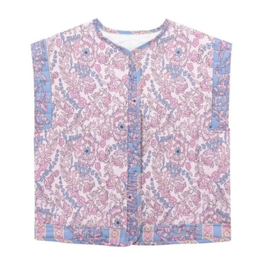 Gilet trapuntato da donna con stampa floreale 4