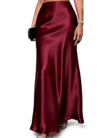 Gonna lunga in raso a vita alta da donna 1