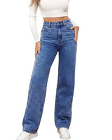 Jeans a gamba dritta a vita alta da donna 1