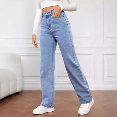 Jeans a gamba dritta a vita alta da donna 2