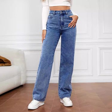 Jeans a gamba dritta a vita alta da donna 4
