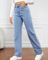 Jeans a gamba dritta a vita alta da donna 7