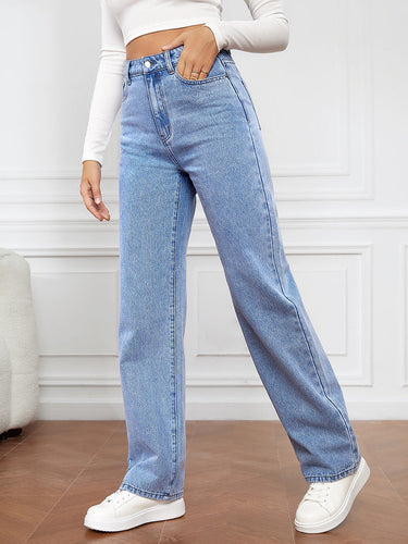 Jeans a gamba dritta a vita alta da donna 7