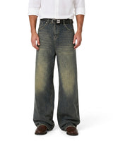 Jeans da uomo a gamba larga con effetto consumato 1