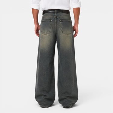 Jeans da uomo a gamba larga con effetto consumato 4
