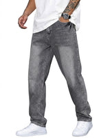 Jeans in denim vestibilità rilassata da uomo 1