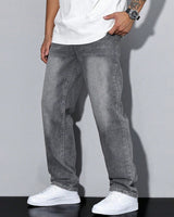 Jeans in denim vestibilità rilassata da uomo 4