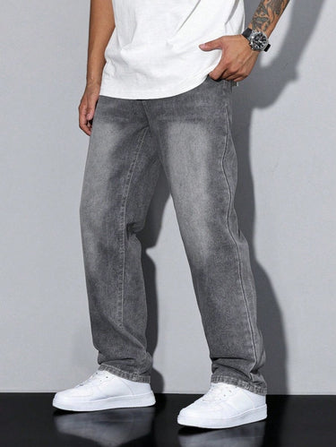 Jeans in denim vestibilità rilassata da uomo 4