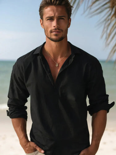 Maglia a maniche lunghe da uomo con scollo a V 4