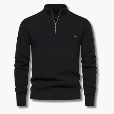 Maglione a coste con zip a un quarto da uomo 2