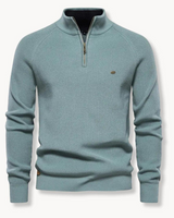 Maglione a coste con zip a un quarto da uomo 4