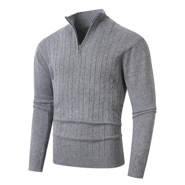 Maglione a trecce da uomo con zip a un quarto 12