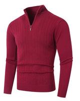 Maglione a trecce da uomo con zip a un quarto 4