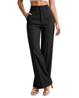 Pantaloni a gamba dritta a vita alta da donna 1