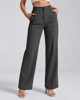 Pantaloni a gamba dritta a vita alta da donna 10