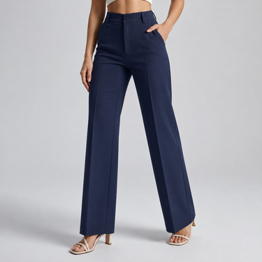 Pantaloni a gamba dritta a vita alta da donna 11