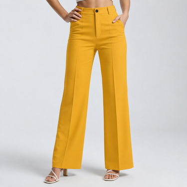 Pantaloni a gamba dritta a vita alta da donna 17
