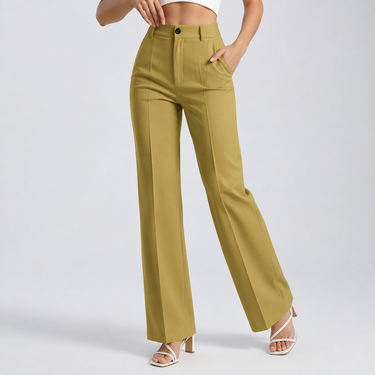 Pantaloni a gamba dritta a vita alta da donna 21