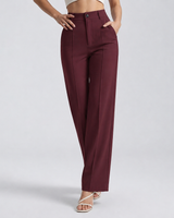 Pantaloni a gamba dritta a vita alta da donna 9