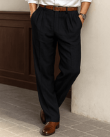 Pantaloni a pieghe da uomo con passanti per cintura 3