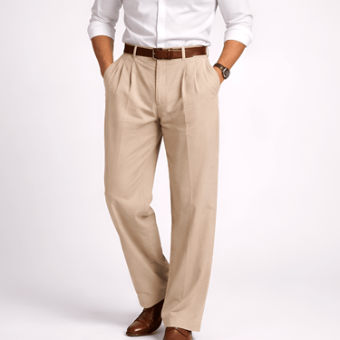 Pantaloni a pieghe da uomo con passanti per cintura 6