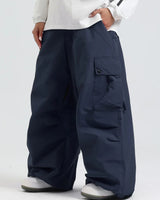 Pantaloni cargo da uomo a gamba larga con vita regolabile 12
