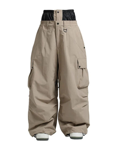 Pantaloni cargo da uomo a gamba larga con vita regolabile 4